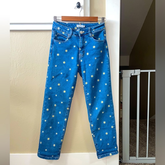 Blue embroidered jeans. - Picture 1 of 4